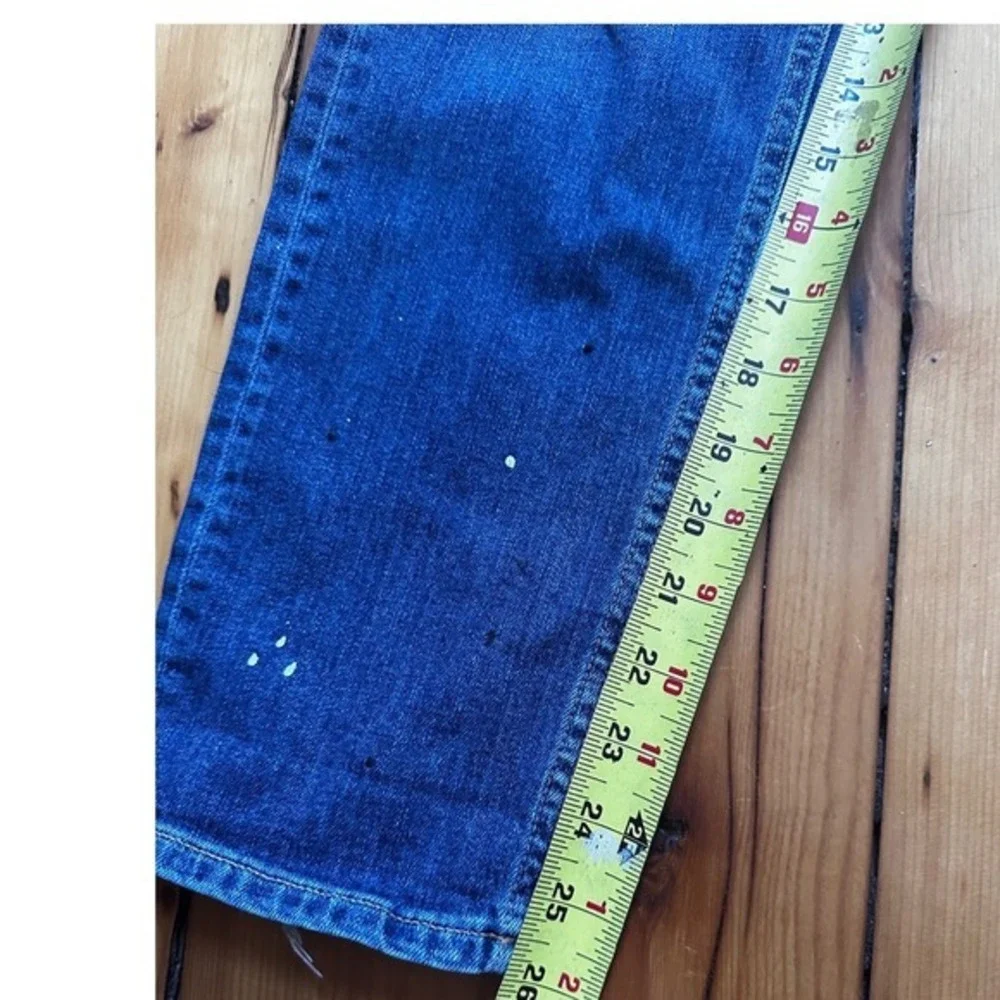 rag & bone Dre Slim Boyfriend Crop Jeans Paint Splatter Distressed Size 29
